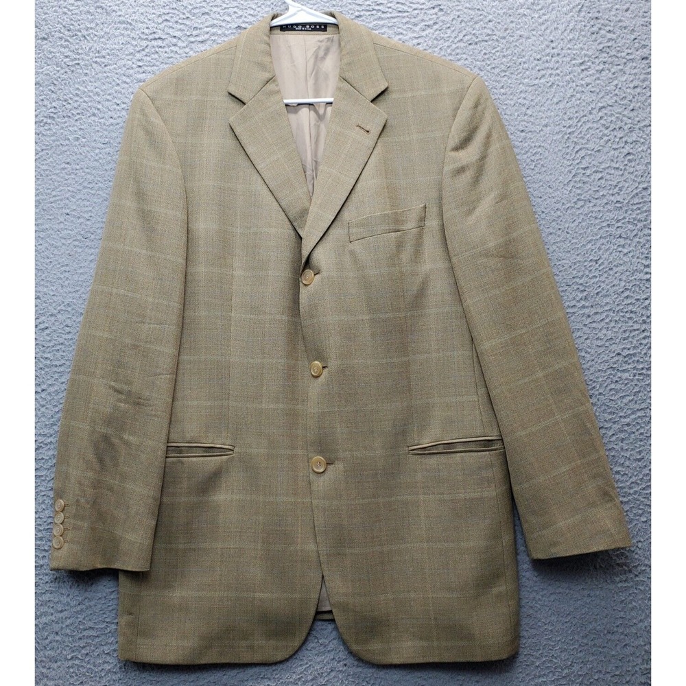 HUGO BOSS Blazer Jacket Mens Size‎ 40R Brown Lined Single Breasted Notch Lapel
